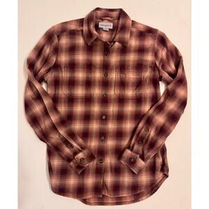 Carhartt Women's Fairview Plaid Long Sleeve Button Down Shirt Pink Size S